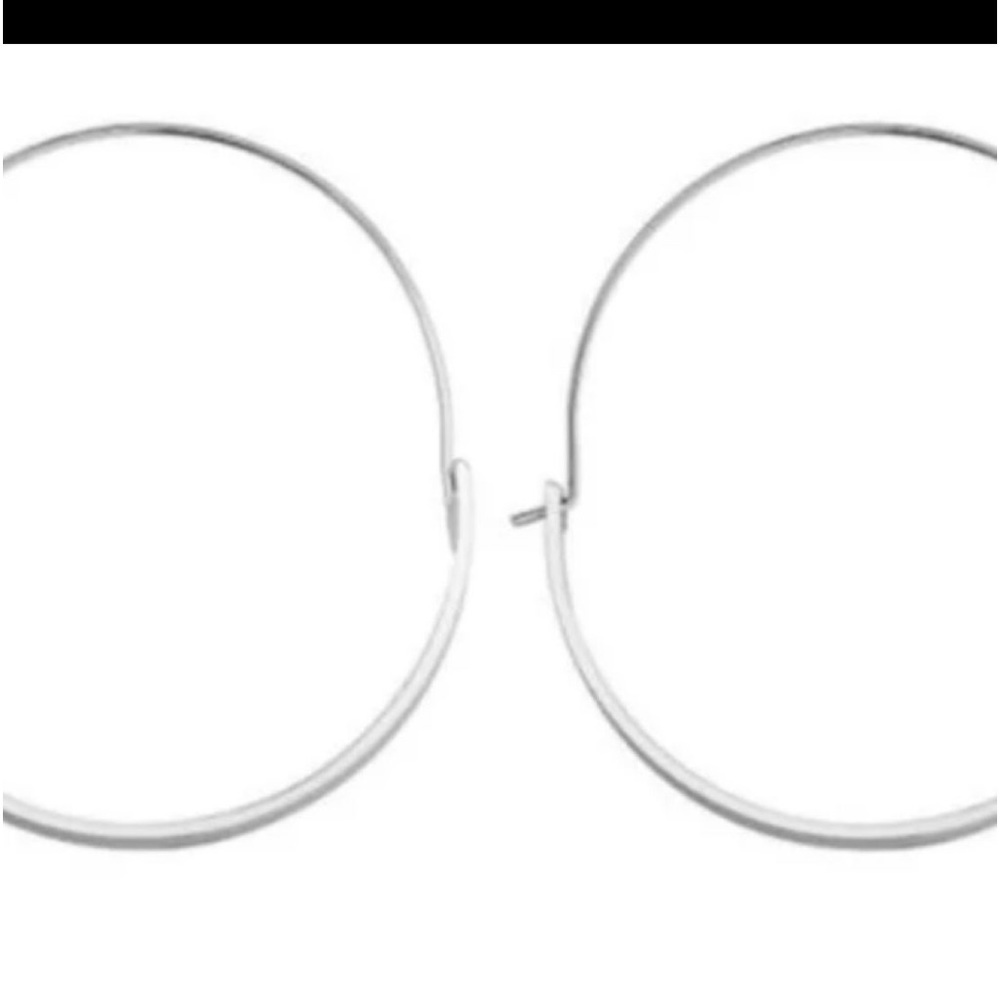 NEW~ Anthropologie Annelise Hoop Earrings silver - Picture 2 of 2